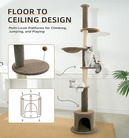 Made4Pets Floor to Ceiling Cat Tree 93-106&