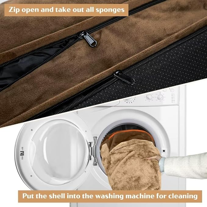Comfort Expression Memory Foam Dog Beds, Washable Dog Bed Jumbo Breed, Orthopedic Dog Bed Waterproof Pet Sofa Couch with Bolster &amp; Removable Cover(Jumbo,Khaki Brown)