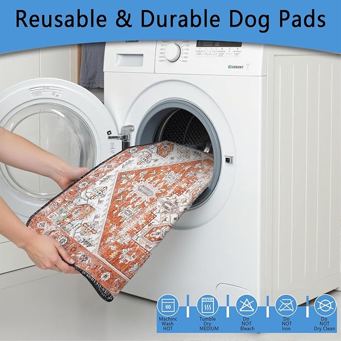Washable Pee Pads for Dogs 2 Pack, Absorbent Reusable Puppy Pads Waterproof, Leakproof &amp; Non-Slip Whelping Pad, Potty Training Pads for Dogs Playpen Mat 24x36
