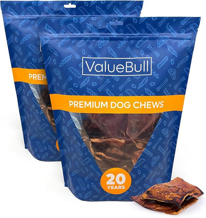 ValueBull USA Rawhide Chips, Natural Beef Flavor, 4 Pound - Natural &amp; Safe, USA Beef Hide, Long Lasting, Chemical Free, No Artificial Flavors