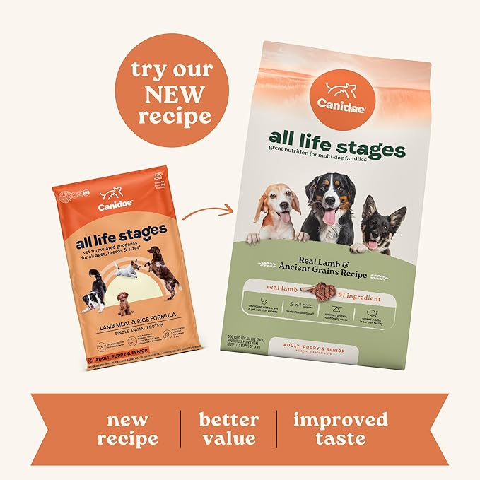 CANIDAE All Life Stages Lamb Meal &amp; Rice Formula Dog Dry 27 Pound (Pack of 1)