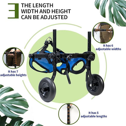 Pet Wheelchair Disabled Hind Legs Walking-Dog Leg Brace and Hip Support，Dog Wheelchair for Back Legs，Adjustable Pet Cart，Assist a paralyzed pet get Back on its feet，Support Leg Brace and Hip (Medium)