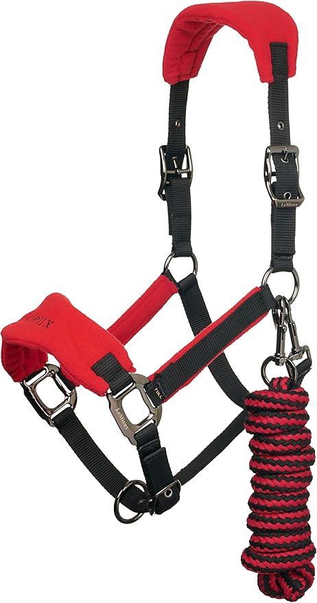 LeMieux Vogue Fleece Headcollar - Halter &amp; Leadrope - Extra Padding, Adjustable at Curb and Poll Strap