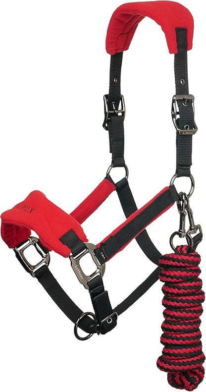 LeMieux Vogue Fleece Headcollar - Halter &amp; Leadrope - Extra Padding, Adjustable at Curb and Poll Strap