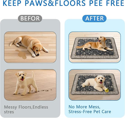 Washable Pee Pads for Dogs 2 Pack, Absorbent Reusable Puppy Pads Waterproof, Leakproof &amp; Non-Slip Whelping Pad, Potty Training Pads for Dogs Playpen Mat 24x36
