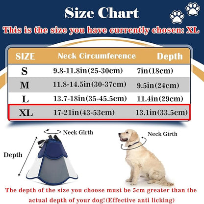 Hard &amp; Heavy Plastic Dog Cone Collar Alternative for Extra Large Dogs (Adult Lab Golden GSD) After Surgery, Adjustable Pet Recovery Cone Anti-Lick, Elizabethan Protective Cone of Shame for Healing