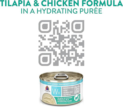 Weruva Wx Phos Focused, Tilapia &amp; Chicken Formula in a Hydrating purée, 3oz Can (Pack of 12)