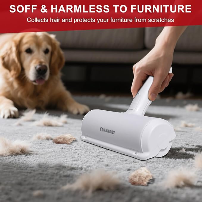 Pet Hair Removal Tool – Reusable Lint Roller for Dogs &amp; Cats – Self-Cleaning Fur Remover Brush - Portable, Multi-Surface Fur Removal Tool - Reusable Double Sided Travel Brush