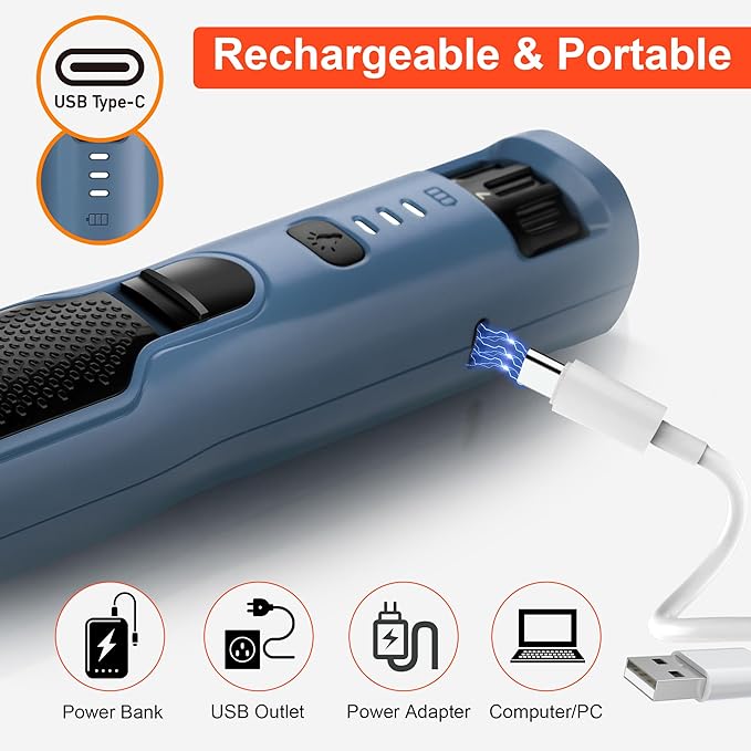 Dog Nail Grinder 7-Speed &amp; 360° LED Light, Professional Pet Nail Grinder for Dogs and Cats, Electric Dog Nail Trimmer Painless Paws Grooming &amp; Smoothing Tool for Large Medium Small Dogs Cats Pets
