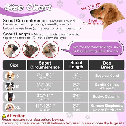 Dog Muzzle, Soft Air Mesh Muzzle for Small Medium Large Dogs Anti Biting Barking Chewing Scavenging, Breathable Adjustable Loop Pets Muzzle with Front Opening Design Allows Panting Drinking(Purple,XL)
