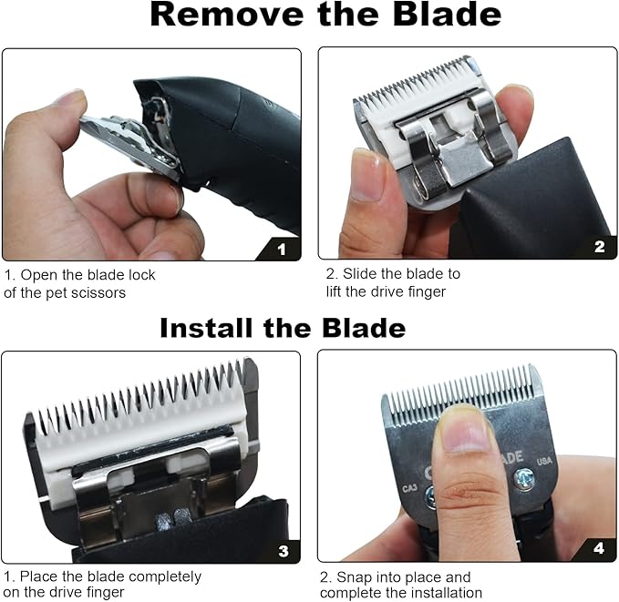 6Pack 10Blades Dog Grooming Replacement Blades Compatible with Andis Pet Clipper/Oster A5/Wahl KM Series Dog Clipper,Ceramic Blade &amp; Stainless Steel Blade (