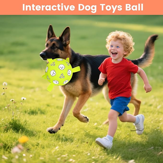 Dog Toys, Durable Dog Soccer Ball with Straps, Interactive Dog Toys, Water Fetch Ball for Tug of War, Puppy Toys for Indoor/Outdoor – Fun Dog Birthday Gift for Small &amp; Medium Dogs, 6 Inch
