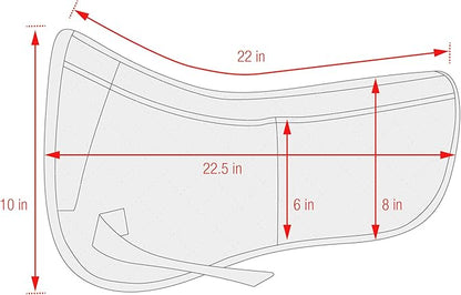 ECP Equine Comfort Products Adjustable Shock Absorbing Memory Foam Half Saddle Pad, Injury Prevention &amp; Pressure Relief, Customizable Fit, Breathable for All Riding Styles
