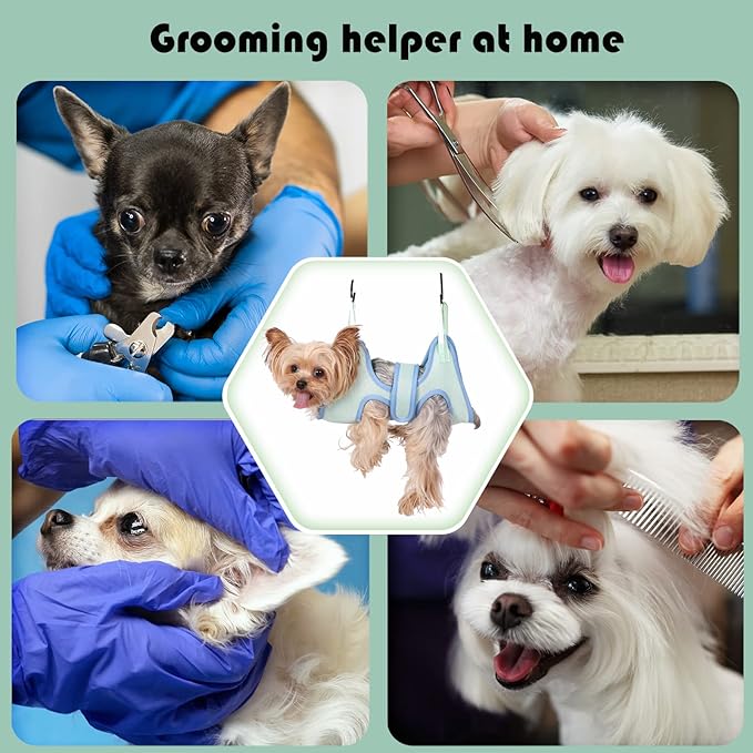 Guzekier Pet Dog Grooming Hammock Harness for Cats &amp; Dogs, Dog Sling for Grooming, Dog Hammock Restraint Bag with Nail Clippers/Trimmer, Nail File, Pet Comb,Ear/Eye Care