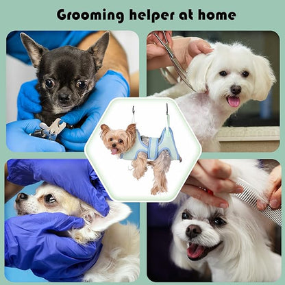 Guzekier Pet Dog Grooming Hammock Harness for Cats &amp; Dogs, Dog Sling for Grooming, Dog Hammock Restraint Bag with Nail Clippers/Trimmer, Nail File, Pet Comb,Ear/Eye Care