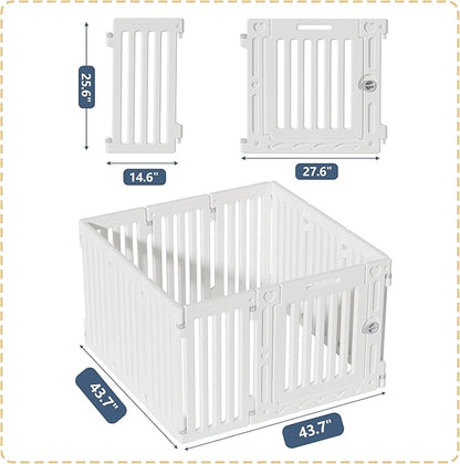 Dog Playpen with Door, DIY Shape Combination Puppy Pen,25.5" H 10-Panel Dog Fence,Non-Slip &amp; Secure Pet Gate, Easy to Assemble