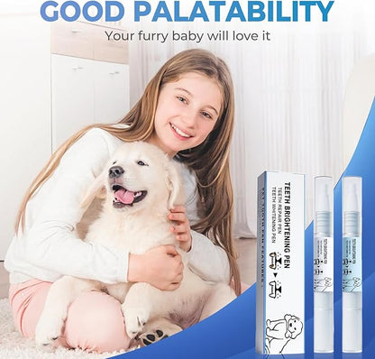 Pet Toothbrush Pen, 2025 Upgrade Pet Oral Repair Gel, Dog &amp; Cat Dental Care, Fresh Breath, White