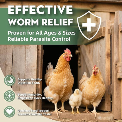 Chicken Dewormer Powder, All-Natural Health Formula, 1LB Pouch,Safe for Eggs, Effective for All Ages &amp; Sizes, Chicken Wormer, Poultry Medicine Supplies (1, Pounds)