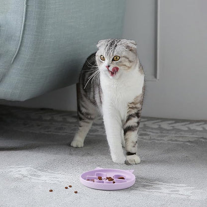 Coomazy Silicone Slow Feeder Dog Cat Bowls, Interactive Puzzle Toy for Pets Dry/Wet Food Training, Keeps Dogs Cats Busy, Prevents Puppy Kitty Overeating (Purple, 0.8 Cup)
