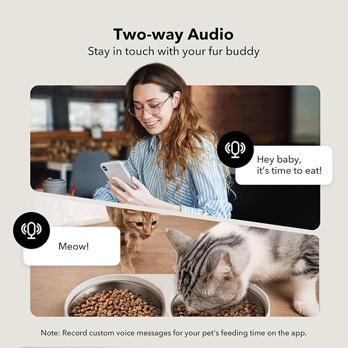PETLIBRO Automatic Cat Feeder with Camera for Two Cats, 1080P HD Video with Night Vision, 5G WiFi Pet Feeder with Phone APP Control, 2-Way Audio for Cat &amp; Dog, Low Food &amp; Motion &amp; Sound Alerts