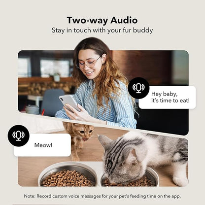 PETLIBRO Automatic Cat Feeder with Camera for Two Cats, 1080P HD Video with Night Vision, 5G WiFi Pet Feeder with Phone APP Control, 2-Way Audio for Cat &amp; Dog, Low Food &amp; Motion &amp; Sound Alerts