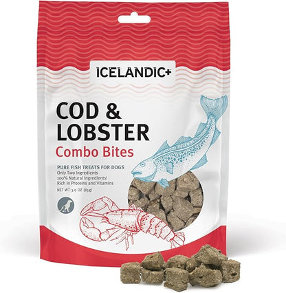 Icelandic+ Cod &amp; Lobster Combo Bites Dog Treat 3.0-oz Bag