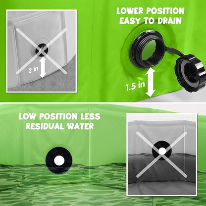 Furrybaby Dog Pool, Foldable Dog Pools for Large Dogs Portable Kiddie Pool Pet Doggie Wading Swimming PoolGreen 39&