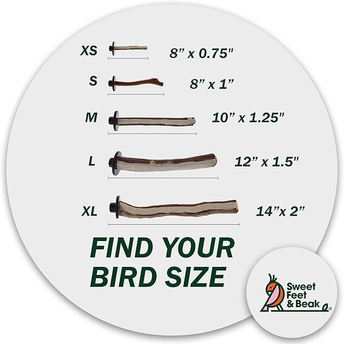 Superoost Manzanita Pumice Pedicure Perch- Easy to Install Bird Cage Accessories for Healthy Feet, Nails and Beak - Natural Bird Perches Imitates Birds&