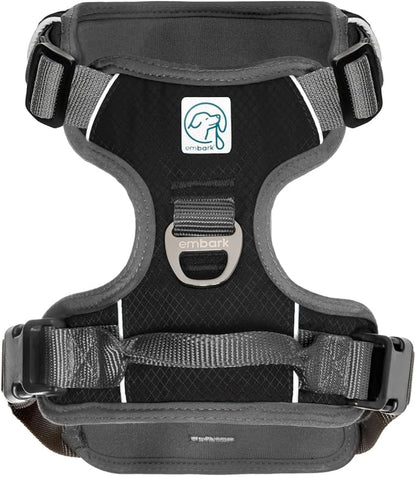 Embark Adventure Dog Harness, Reflective Trim No Pull Dog Harness for Large Dogs - Military Grade Nylon, Front Clip with Gel Lined Handle. Soft &amp; Padded Puppy for Any Breed