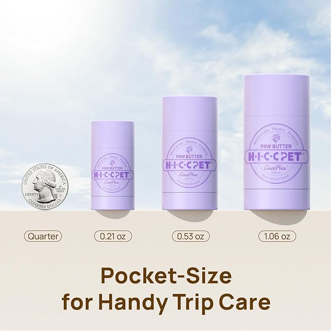 HICC PET Dog Paw Balm 0.21 oz for Dogs &amp; Cats, Soothing Paw Balm Dogs Lick Safe, Moisturizing and Healing Dry Cracked Paws Cat Paw Balm, All-Natural Paw Wax for Dogs, Improves Rough Paws Relieves Odor