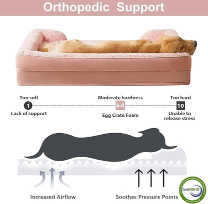 WNPETHOME Dog Beds for Large Sized Dogs, Washable Orthopedic Dog Couch Sofa Bed with Waterproof Lining &amp; Non-Skid Bottom for Pet Sleeping