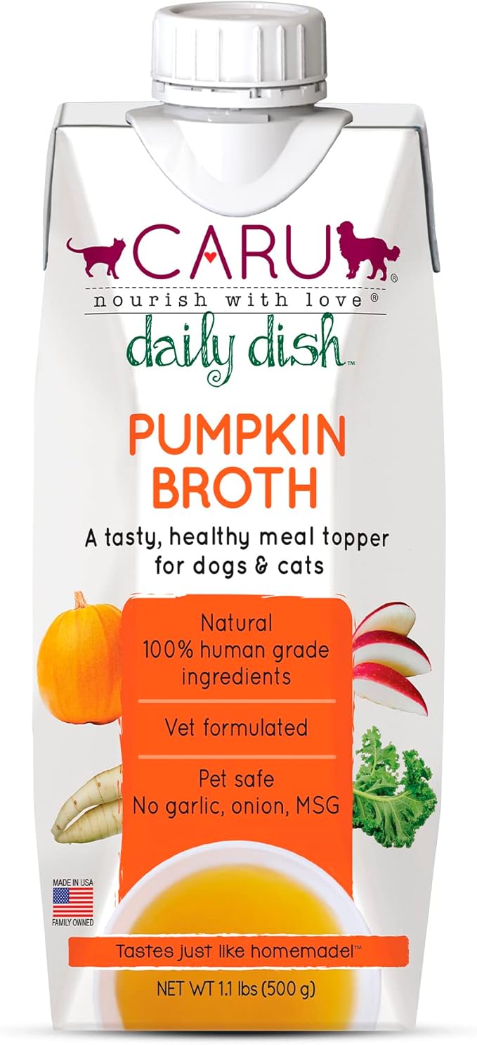 CARU - Daily Dish Pumpkin Broth Meal Topper for Dogs &amp; Cats - Savory Pour-Over Broth - 1.1 lbs.