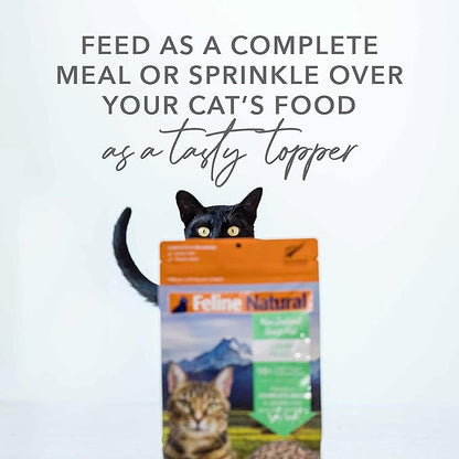 Feline Natural High Protein Dry Cat Food, Freeze-Dried Diet with 98% Meat, Organs &amp; Seafood, No Peas, Grains, or Artificial Additives, Made in New Zealand, Lamb &amp; King Salmon, 3.5oz