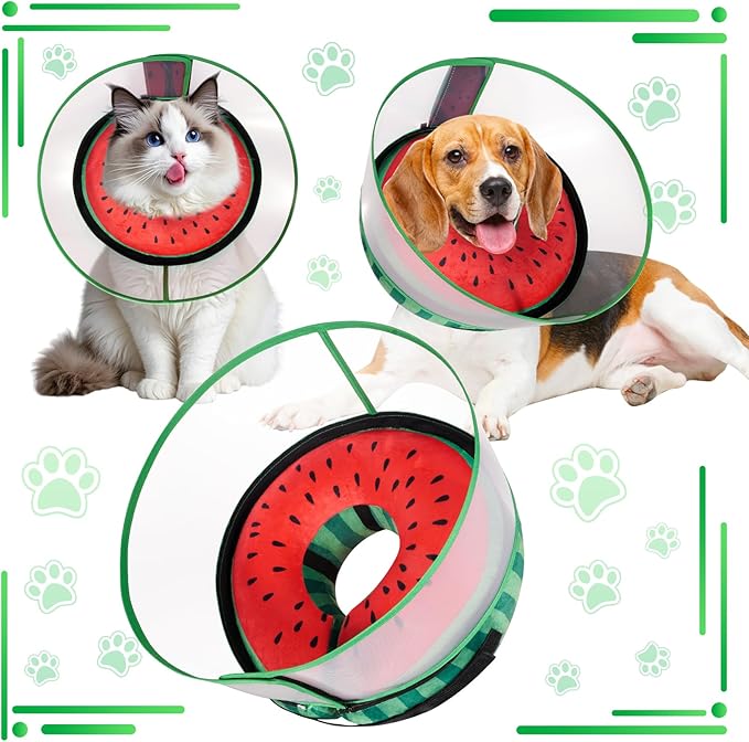 Inflatable Dog Cone Collar with Detachable Enhanced Anti-Licking Shield, Soft Neck Donut Collar for Dogs After Surgery, Adjustable Dog Cone Alternative for Large Medium Small Dogs &amp; Cats