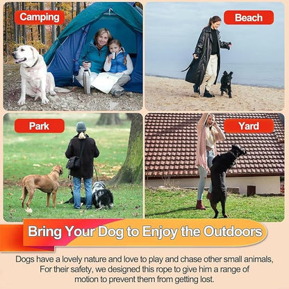 Tie Out Cable for Dogs,30FT Dog Leads,Heavy Duty Tie Out Cable for Large Dogs Up to 125lbs,Durable Dog Runner Tether Line for Outdoor,Yard