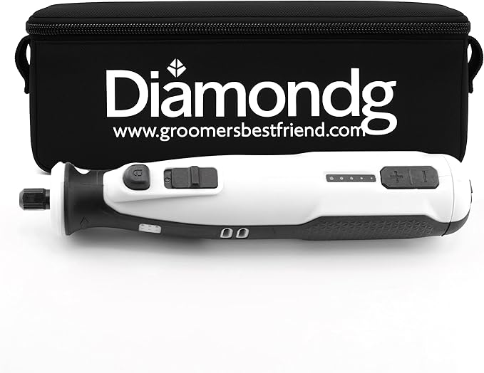 Diamondg Cordless Dog Nail Grinder with Quiet Sound &amp; LED Tip for Large &amp; Small Dogs, 4hrs. Runtime - Electric Dog Nail Trimmer, Heavy Duty Rotary Tool Alternative to Toenail Clippers &amp; Filers