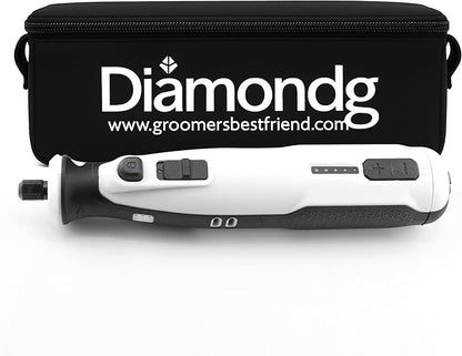 Diamondg Cordless Dog Nail Grinder with Quiet Sound &amp; LED Tip for Large &amp; Small Dogs, 4hrs. Runtime - Electric Dog Nail Trimmer, Heavy Duty Rotary Tool Alternative to Toenail Clippers &amp; Filers
