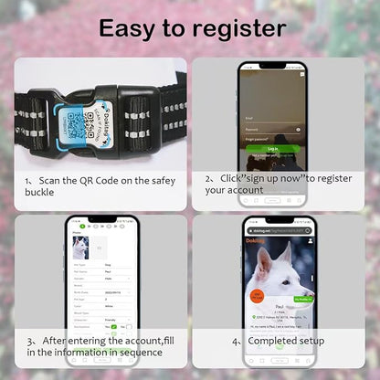 Reflective Dog Collar with Apple AirTag Holder &amp; QR Code Pet ID Tag,Soft Nylon Adjustable Dog Tracker Collar with Safety Lock for Small Dogs(Black, S)