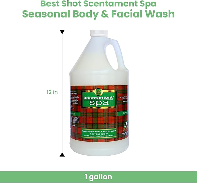 Best Shot Scentament Spa Seasonal Facial &amp; Body Wash, Harvest Apple, 1 Gallon