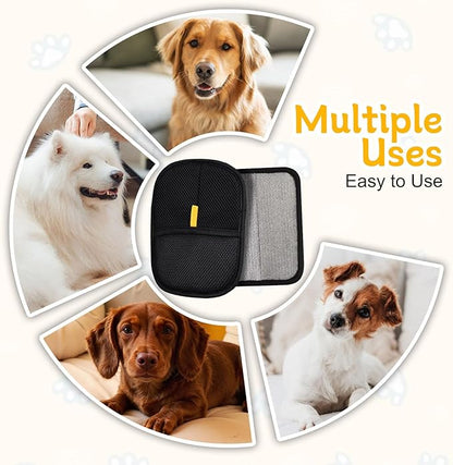 2 Pcs Pet Hair Removal Glove for Cats &amp; Dogs, Pet Hair Remover Brushing Gloves, Reusable Pet Hair Remover Glove, Double-Sided for Couch, Clothing, Carpet, Car Seat