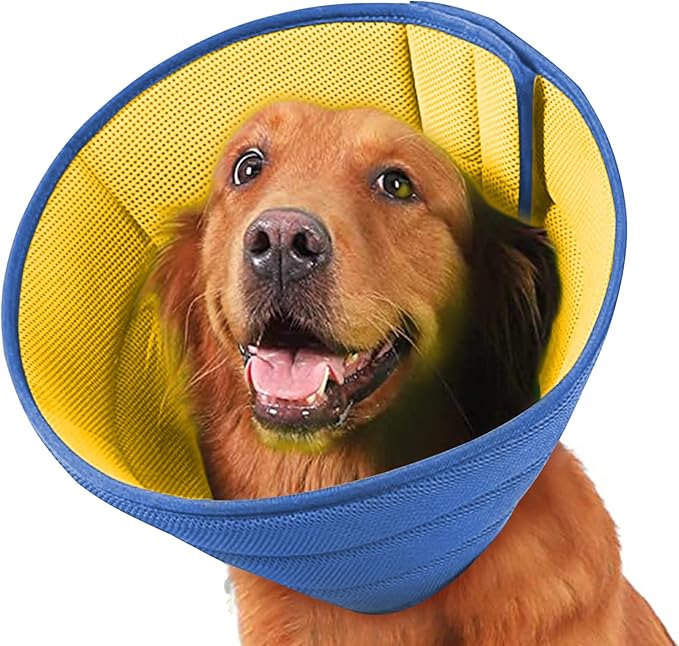 Soft Dog Cone Recovery Collars &amp; Cones After Surgery for Medium Large Dogs, Comfy Ecollars to Stop Licking, Adjustable, Dog Ecollars for Recovery Plastic: Superior Support Fabric: Soft Comfort, XL