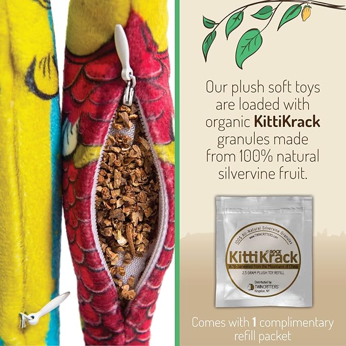 Silvervine Sardine 2-Pack Organic Catnip Substitute Toys for Cats &amp; Kittens | 100% All-Natural Wild Harvested | 2 Refillable Sardine Kicker Cat Toys