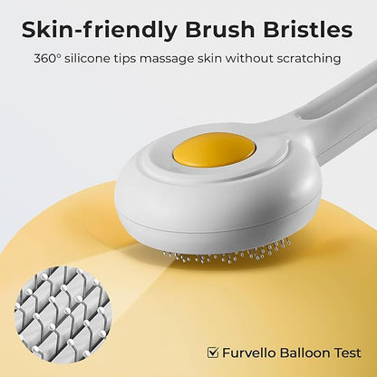 Self Cleaning Slicker Cat Brush - Skin Friendly Shedding Grooming Tool for Dogs &amp; Cats, Pet Supplies Accessories, Deshedding Comb for Short Long Haired Kittens, Massage Function to Removes Loose Fur