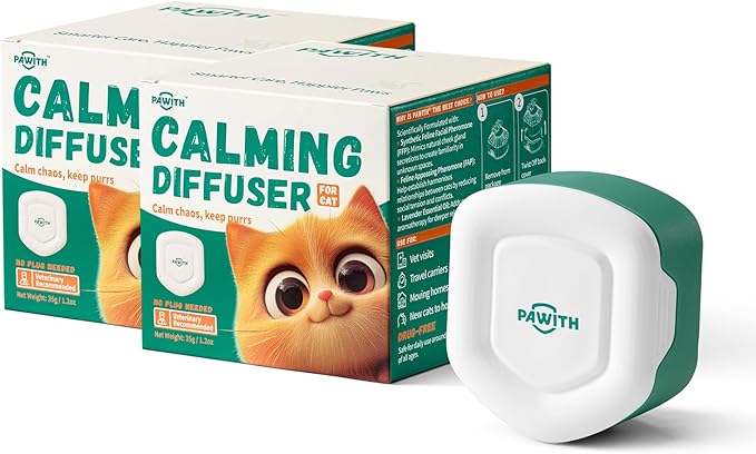 Cat Calming Diffuser for Travel – Pheromone Diffuser for Cats &amp; Kittens to Reduce Anxiety and Stress-Related Behaviors, No Electricity Needed, Long-Lasting Enhanced Calming Aid (2 Pack)