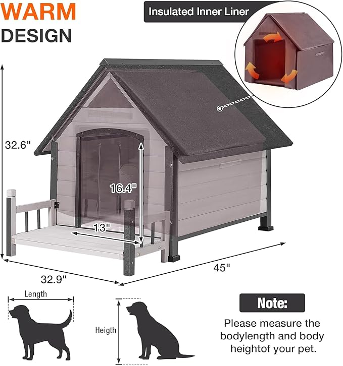 Metal Frame Dog House with Insulated Liner for Indoor &amp; Outdoor Use - Large Dog Kennel with Weatherproof Roof &amp; Foot Pads for Small, Medium &amp; Large Dogs(White)