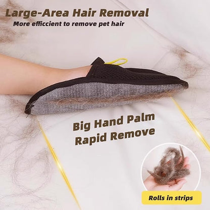 Pet Hair Removal Glove for Cats Dogs, Reusable Electrostatic Gloves Pet Hair Remover Mitt Easy Scrape Pet Hair from Cloth, Rugs, Cat Bed, Car Trunk(1 PC Glove &amp;1 PC Lint Roller)