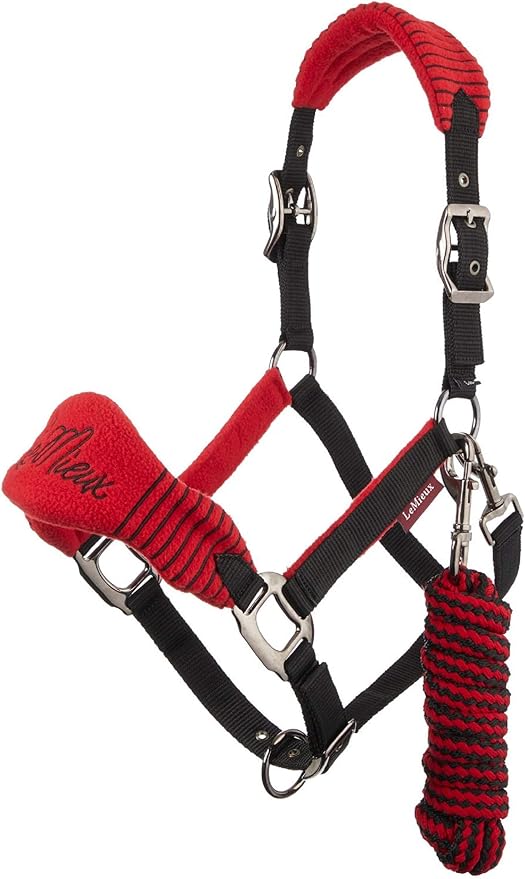 LeMieux Vogue Fleece Headcollar - Halter &amp; Leadrope - Extra Padding, Adjustable at Curb and Poll Strap