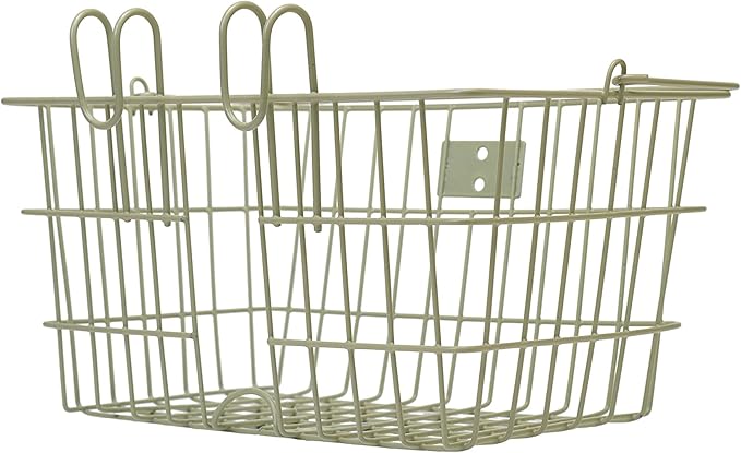 Retrospec Apollo-Lite Lift-Off Bike Basket - Detachable Steel Handlebar Basket with Carrying Handle for Commuting, Shopping &amp; Beach Trips - 14.5in x 9.5in Weather-Resistant Biking Gear