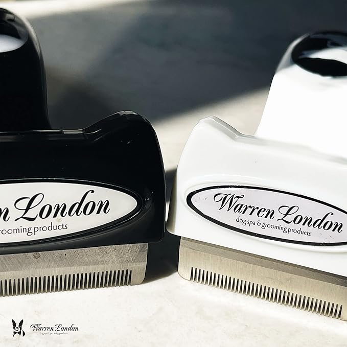 Warren London Medium Long-Hair Deshedding Brush | 2.5″ Stainless ¼″ Teeth | Breaks Up Mats &amp; Captures Loose Undercoat | For Spaniels, Aussies &amp; Mixed Breeds