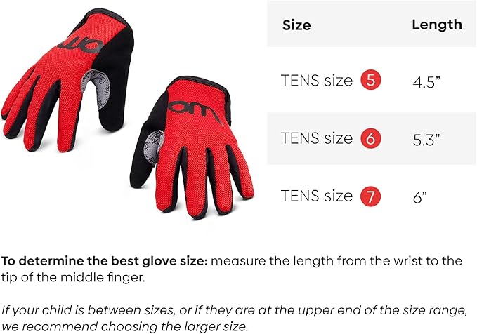 woom TENS Bike Gloves, Child’s &amp; Youth Bicycle Full Finger Protection with Grip for Road Cycling &amp; Mountain Biking (Boys &amp; Girls)